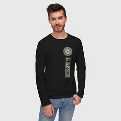 Лонгслив хлопковый мужской Славянство - чти свои корни, цвет: черный — фото 2