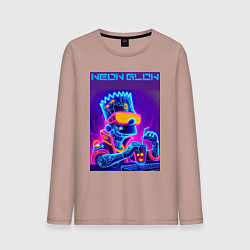 Мужской лонгслив Bart Simpson - neon fantasy ai art