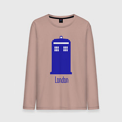 Лонгслив хлопковый мужской Tardis - London, цвет: пыльно-розовый