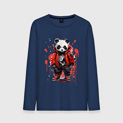 Мужской лонгслив Модная панда в красной куртке