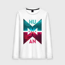 Лонгслив хлопковый мужской Once human logotype, цвет: белый