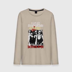 Лонгслив хлопковый мужской Depeche Mode - A woman violator, цвет: миндальный