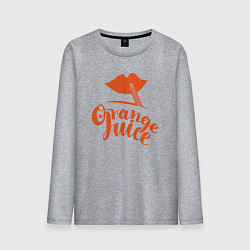 Лонгслив хлопковый мужской Вкусный апельсиновый сок, цвет: меланж