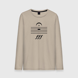 Лонгслив хлопковый мужской Ffff тишина чёрный, цвет: миндальный