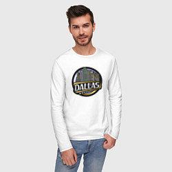 Лонгслив хлопковый мужской Dallas USA, цвет: белый — фото 2