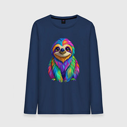 Мужской лонгслив Яркий разноцветный ленивец