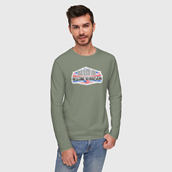 Лонгслив хлопковый мужской Добро пожаловать в Хьюстон, цвет: авокадо — фото 2