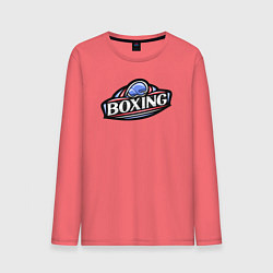Лонгслив хлопковый мужской Boxing sport, цвет: коралловый