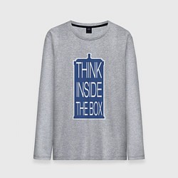 Лонгслив хлопковый мужской Think inside the box, цвет: меланж