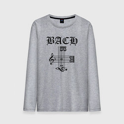 Мужской лонгслив B-A-C-H - Иоганн Себастьян Бах чёрный