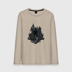 Лонгслив хлопковый мужской Арт Вервольф, цвет: миндальный
