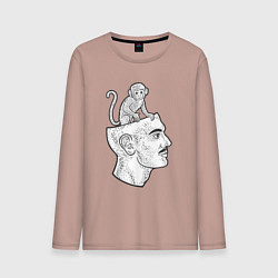 Мужской лонгслив Мартышка в голове