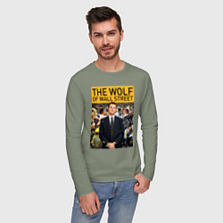 Лонгслив хлопковый мужской The wolf of wall street - Leo, цвет: авокадо — фото 2