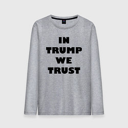 Лонгслив хлопковый мужской In Trump we trust - slogan, цвет: меланж