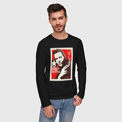 Лонгслив хлопковый мужской Joe Strummer of the Clash, цвет: черный — фото 2