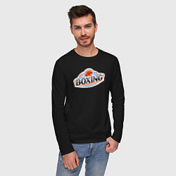 Лонгслив хлопковый мужской Boxing team, цвет: черный — фото 2