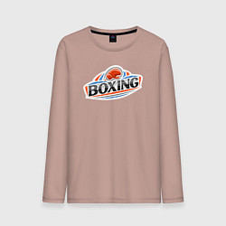 Лонгслив хлопковый мужской Boxing team, цвет: пыльно-розовый