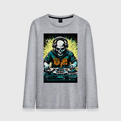 Мужской лонгслив Диджей скелет