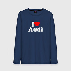 Лонгслив хлопковый мужской I love Audi, цвет: тёмно-синий