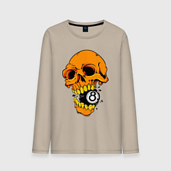 Мужской лонгслив Череп и бильярдный шар 8
