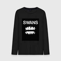 Лонгслив хлопковый мужской Swans Filth, цвет: черный