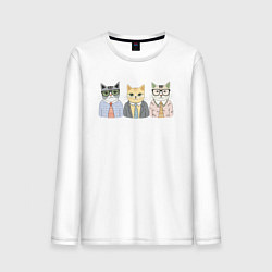 Мужской лонгслив Деловые котики офисные