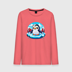 Мужской лонгслив Пингвинёнок на льдине