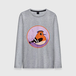 Мужской лонгслив Птица Удод с ирокезом