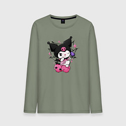 Лонгслив хлопковый мужской Куроми в платье, цвет: авокадо