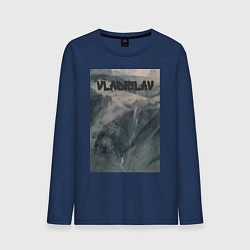Лонгслив хлопковый мужской Vladislav горы, цвет: тёмно-синий