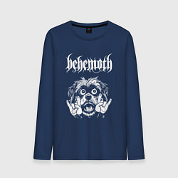 Лонгслив хлопковый мужской Behemoth rock dog, цвет: тёмно-синий