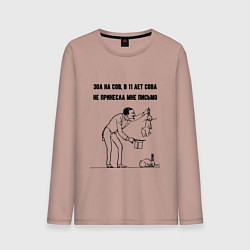 Мужской лонгслив Зол на сов - не принесла письмо