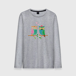 Мужской лонгслив Влюблённые совы