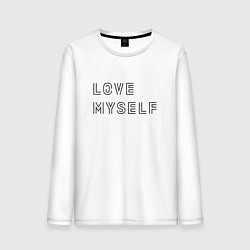 Мужской лонгслив BTS love myself надпись