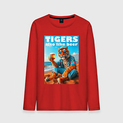 Мужской лонгслив Tigers also like beer - ai art fantasy