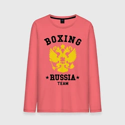 Лонгслив хлопковый мужской Boxing Russia Team, цвет: коралловый