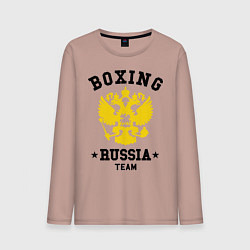 Лонгслив хлопковый мужской Boxing Russia Team, цвет: пыльно-розовый