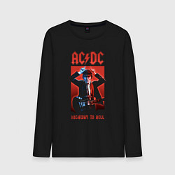 Лонгслив хлопковый мужской ACDC Angus Young, цвет: черный