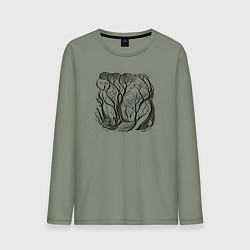 Мужской лонгслив Природа и деревья в стиле модерн