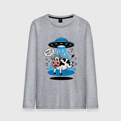 Мужской лонгслив НЛО и корова