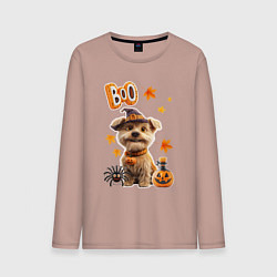 Мужской лонгслив Собака в костюме хеллоуин