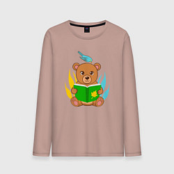 Мужской лонгслив Медведь с книжкой