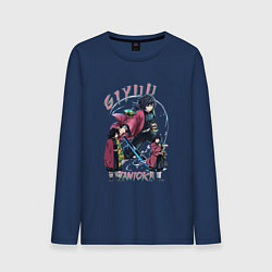 Лонгслив хлопковый мужской Клинок рассекающий демонов Giyu Tomioka, цвет: тёмно-синий