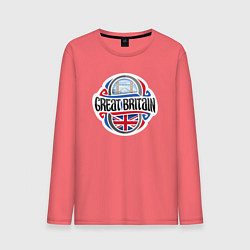 Лонгслив хлопковый мужской Great Britain, цвет: коралловый