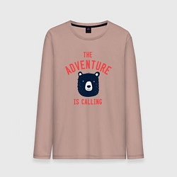Лонгслив хлопковый мужской Приключения зовут, цвет: пыльно-розовый