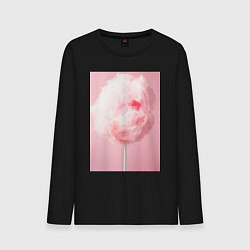 Лонгслив хлопковый мужской Череп сахарная вата, цвет: черный