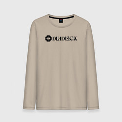 Лонгслив хлопковый мужской Deadlock white logo, цвет: миндальный