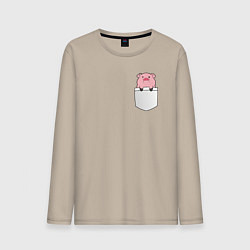 Мужской лонгслив Розовый поросенок в кармане
