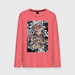 Мужской лонгслив Ван-Пис Луффи коллаж