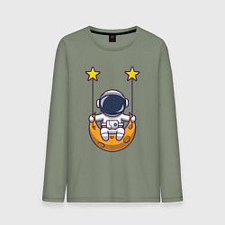 Мужской лонгслив Космонавтик на качелях